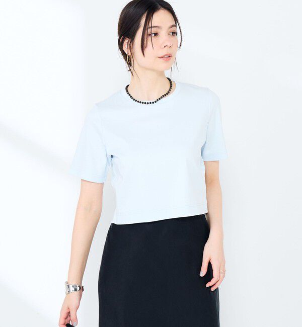 NOLLEY'S sophi「《手洗い可能》W&Wショート丈Tシャツ」|Tシャツ・カットソー|