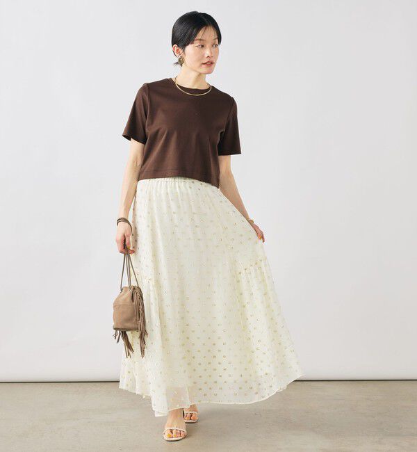 NOLLEY'S sophi「《手洗い可能》W&Wショート丈Tシャツ」|Tシャツ・カットソー|