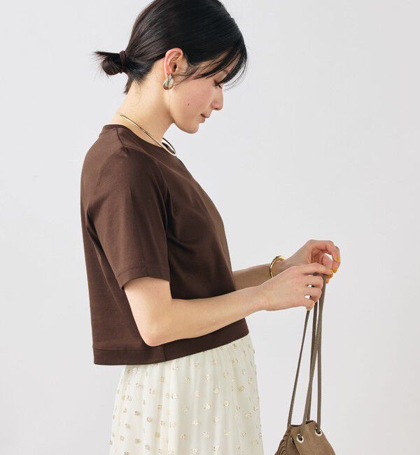 NOLLEY'S sophi「《手洗い可能》W&Wショート丈Tシャツ」|Tシャツ・カットソー|