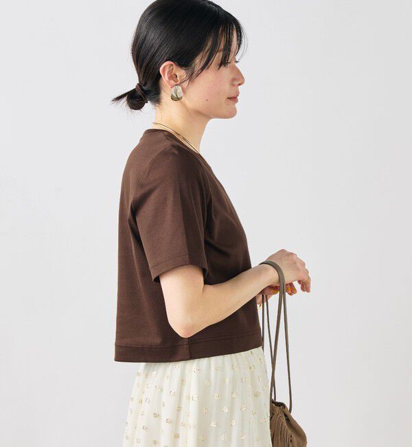 NOLLEY'S sophi「《手洗い可能》W&Wショート丈Tシャツ」|Tシャツ・カットソー|