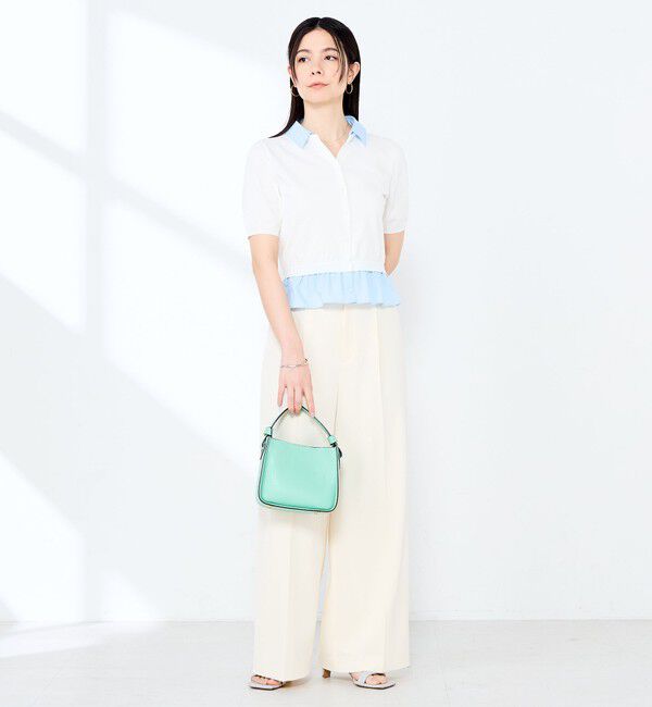 NOLLEY'S sophi「《手洗い可能/セットアップ対応》布帛襟取り外し可裾布帛半袖カーディガン」|カーディガン|