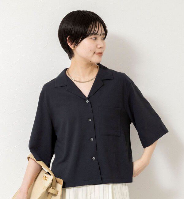 NOLLEY'S sophi「《セットアップ対応》ウォッシャブルエアリージョーゼットショートシャツ」|シャツ・ブラウス|