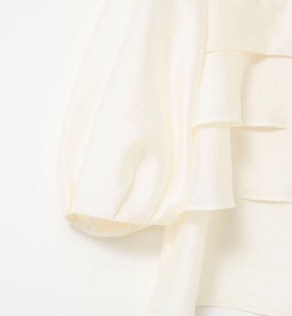 NOLLEY'S「シアーシルキーパール釦フリルブラウス」|シャツ・ブラウス|