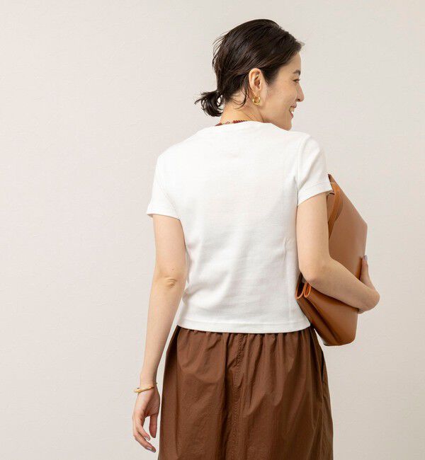 MAQWEL「【MAQWEL/マクウェル】ウォッシャブルCOTTON RIB 半袖Tシャツ」|Tシャツ・カットソー|