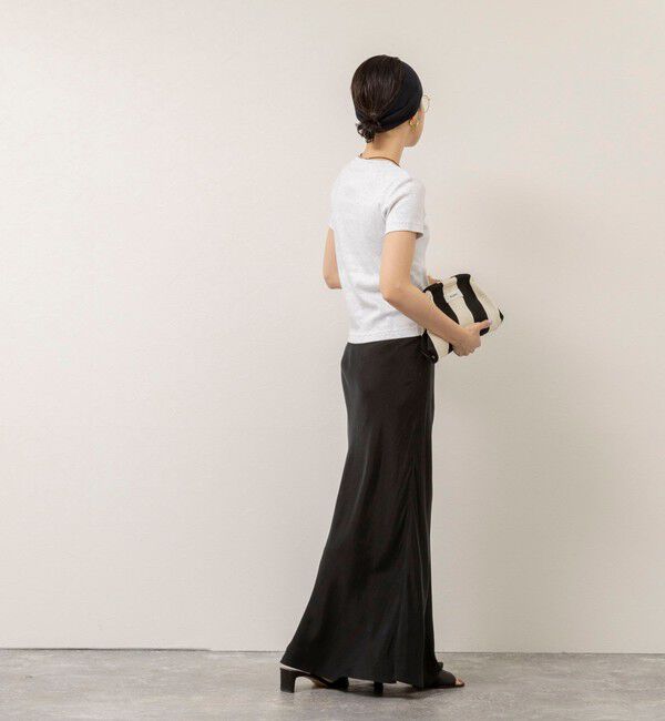 MAQWEL「【MAQWEL/マクウェル】ウォッシャブルCOTTON RIB 半袖Tシャツ」|Tシャツ・カットソー|