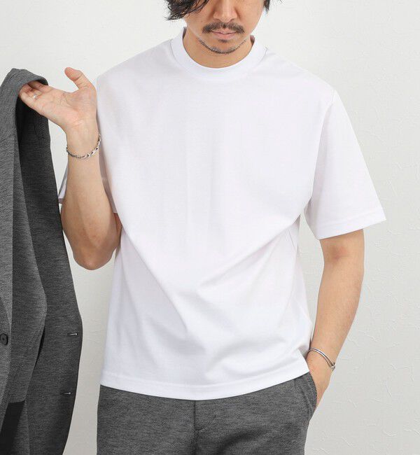 NOLLEY'S goodman「《ビジカジ対応》超長綿ハイゲージポンチ ジャケットTシャツ 26SS」|Tシャツ・カットソー|ホワイト