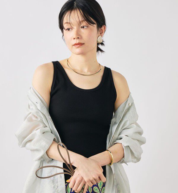 NOLLEY'S「ウォッシャブルヴィンテージリブ2WAYタンク」|タンクトップ|