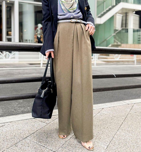 NOLLEY'S「ウォッシャブルラップ風ワイドパンツ」|その他|オリーブ