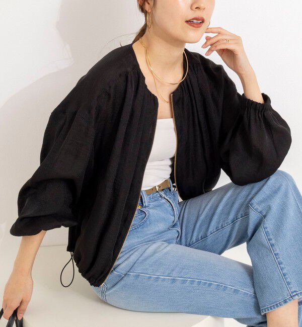 NOLLEY'S「ウォッシャブルシアージップアップブルゾン」|ブルゾン・スタジャン|