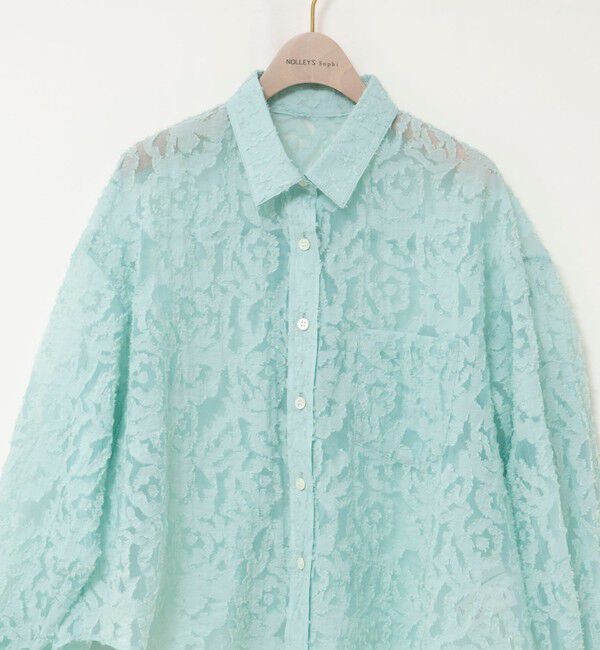 NOLLEY'S sophi「ウォッシャブルワッシャーオーガンジーカットジャガードショートシャツ」|シャツ・ブラウス|