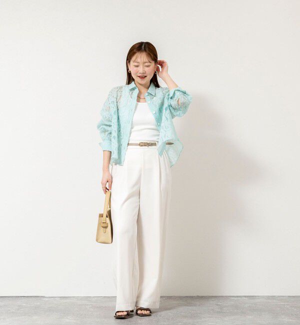 NOLLEY'S sophi「ウォッシャブルワッシャーオーガンジーカットジャガードショートシャツ」|シャツ・ブラウス|