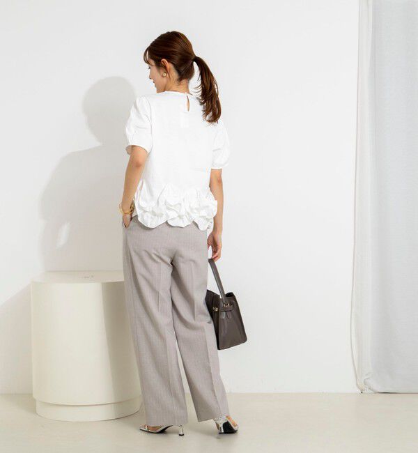 NOLLEY'S「ウォッシャブルストライプ愛されセミワイドパンツ」|その他|