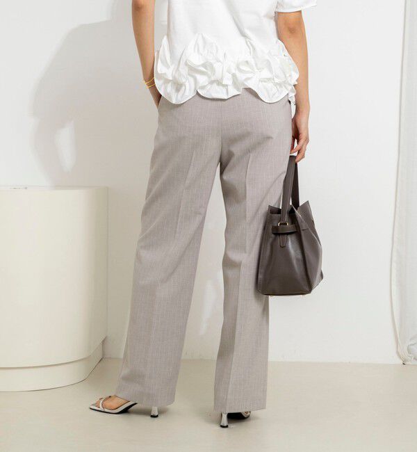 NOLLEY'S「ウォッシャブルストライプ愛されセミワイドパンツ」|その他|