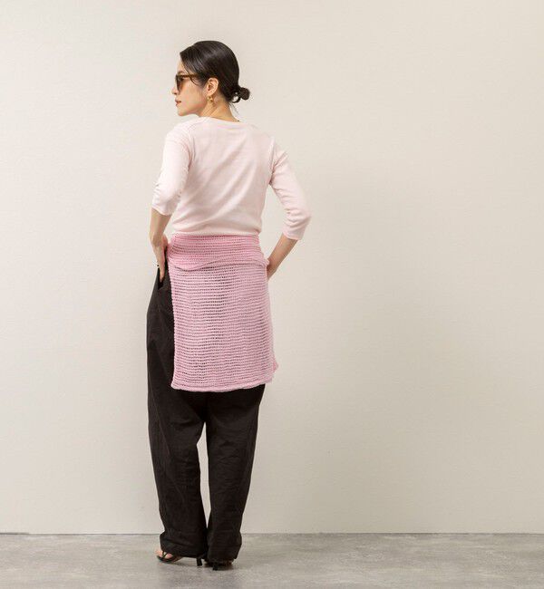 MAQWEL「【MAQWEL/マクウェル】ウォッシャブルCOTTON RIB 7分袖VネックTシャツ」|Tシャツ・カットソー|