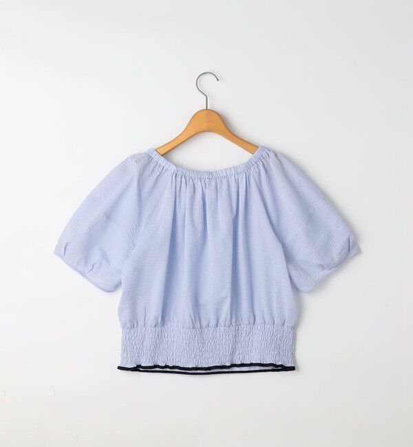 NOLLEY'S「ウォッシャブル袖ボリュームサッカーブラウス」|シャツ・ブラウス|