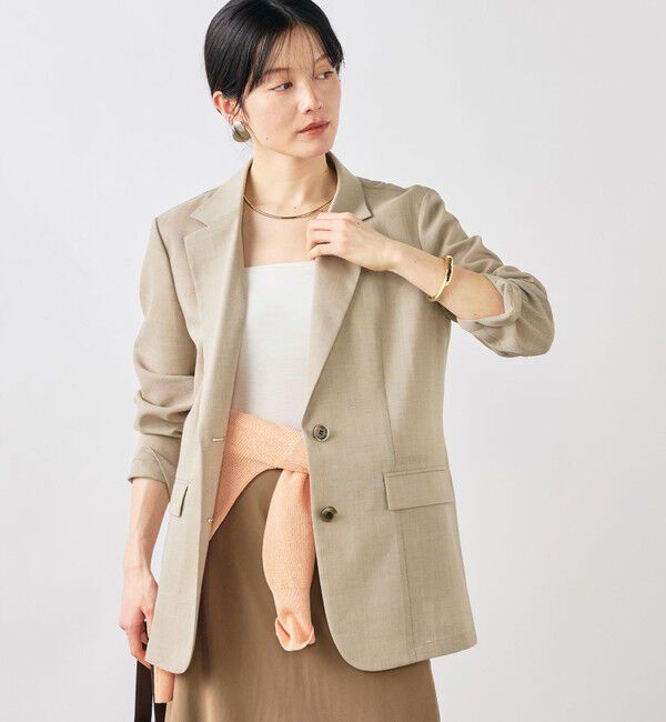 NOLLEY'S sophi「《セットアップ対応》ウォッシャブルリネンライクシアーボイルジャケット」|テーラードジャケット|