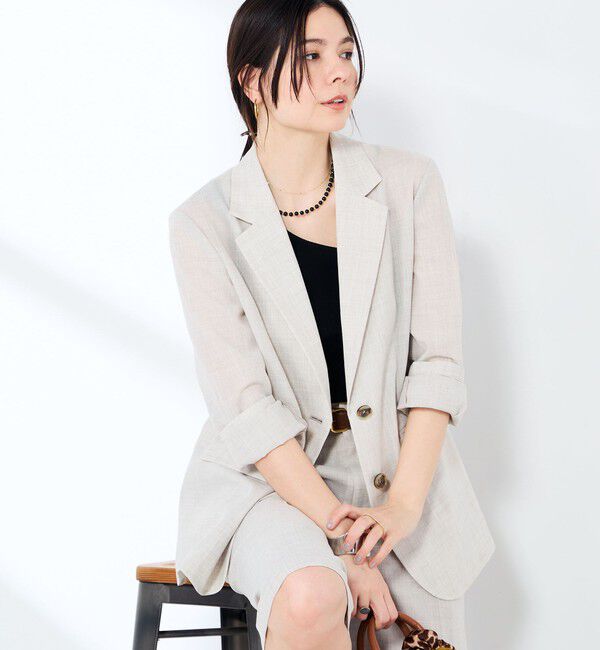 NOLLEY'S sophi「《セットアップ対応》ウォッシャブルリネンライクシアーボイルジャケット」|テーラードジャケット|