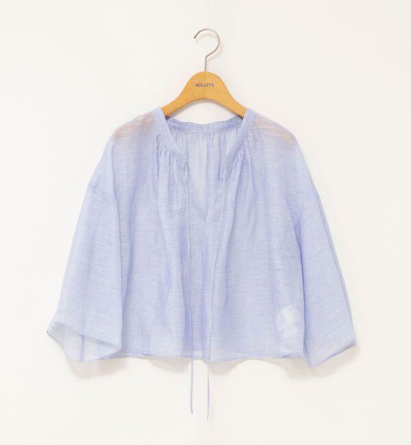 NOLLEY'S「ウォッシャブルシアーリネンカールマイヤーショートブラウス」|シャツ・ブラウス|