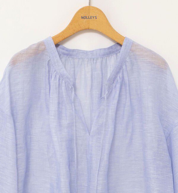 NOLLEY'S「ウォッシャブルシアーリネンカールマイヤーショートブラウス」|シャツ・ブラウス|