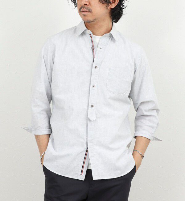 NOLLEY'S goodman「綿麻パラシュートボタン7分袖シャツ 26SS」|シャツ・ブラウス|