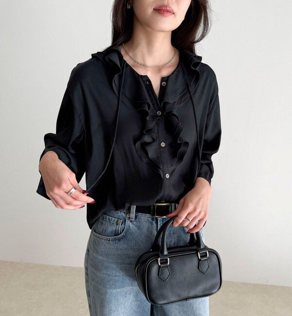 fredy emue「ボリュームフリル前開きブラウス」|シャツ・ブラウス|
