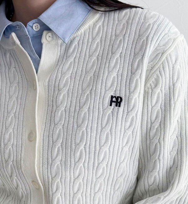 fredy emue「FR刺繍ケーブル柄ニットカーディガン」|カーディガン|