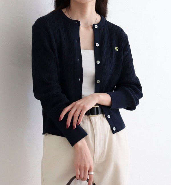 fredy emue「FR刺繍ケーブル柄ニットカーディガン」|カーディガン|