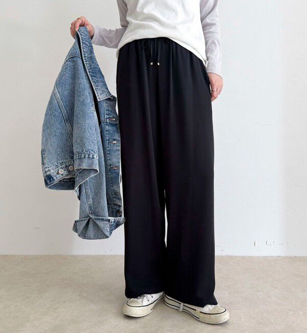 fredy emue「【4サイズ展開/リピーター続出！】とろみツイルストレートイージーパンツ」|チノ|