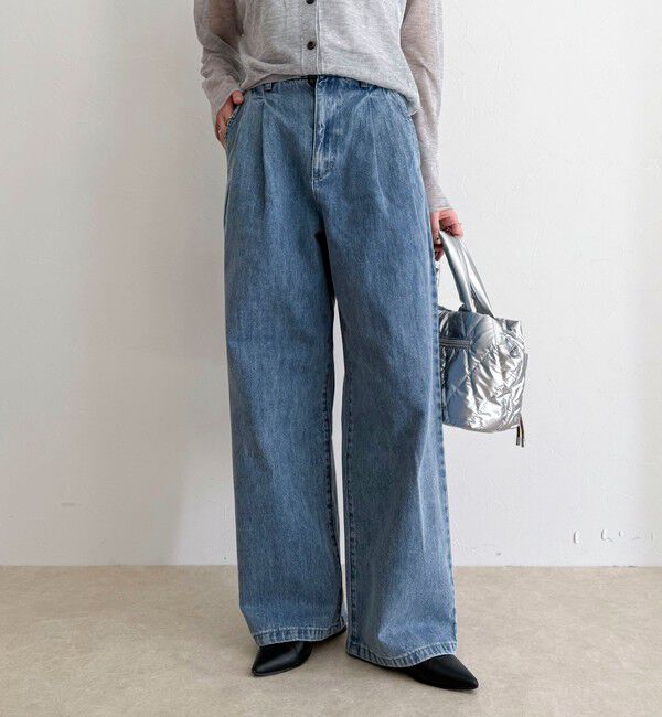 fredy emue「デニムタックスラックス」|デニム|ブルー