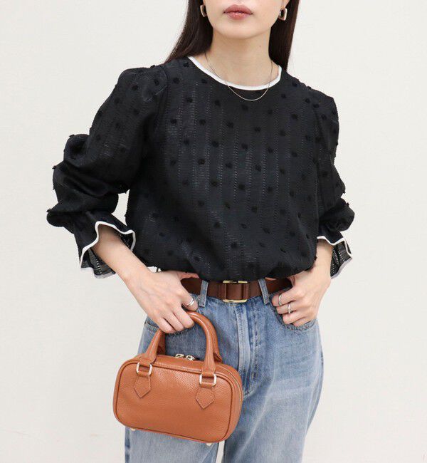 fredy emue「【大人気シリーズの最新作】バック釦配色ギャザーブラウス」|シャツ・ブラウス|