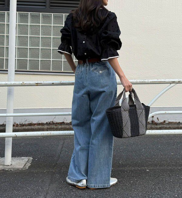 fredy emue「【大人気シリーズの最新作】バック釦配色ギャザーブラウス」|シャツ・ブラウス|