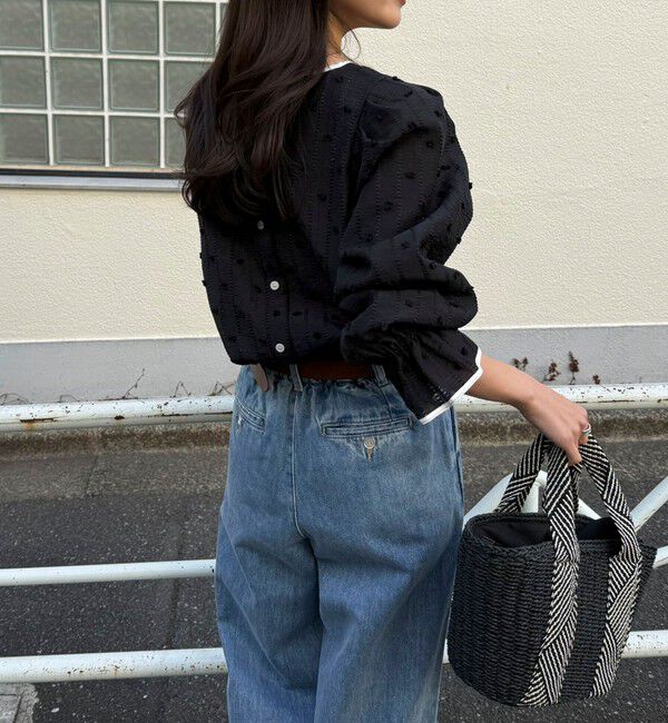 fredy emue「【大人気シリーズの最新作】バック釦配色ギャザーブラウス」|シャツ・ブラウス|