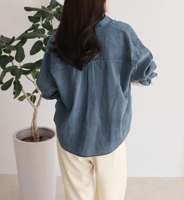 fredy emue「シアーデニムクロップドシャツ」|シャツ・ブラウス|