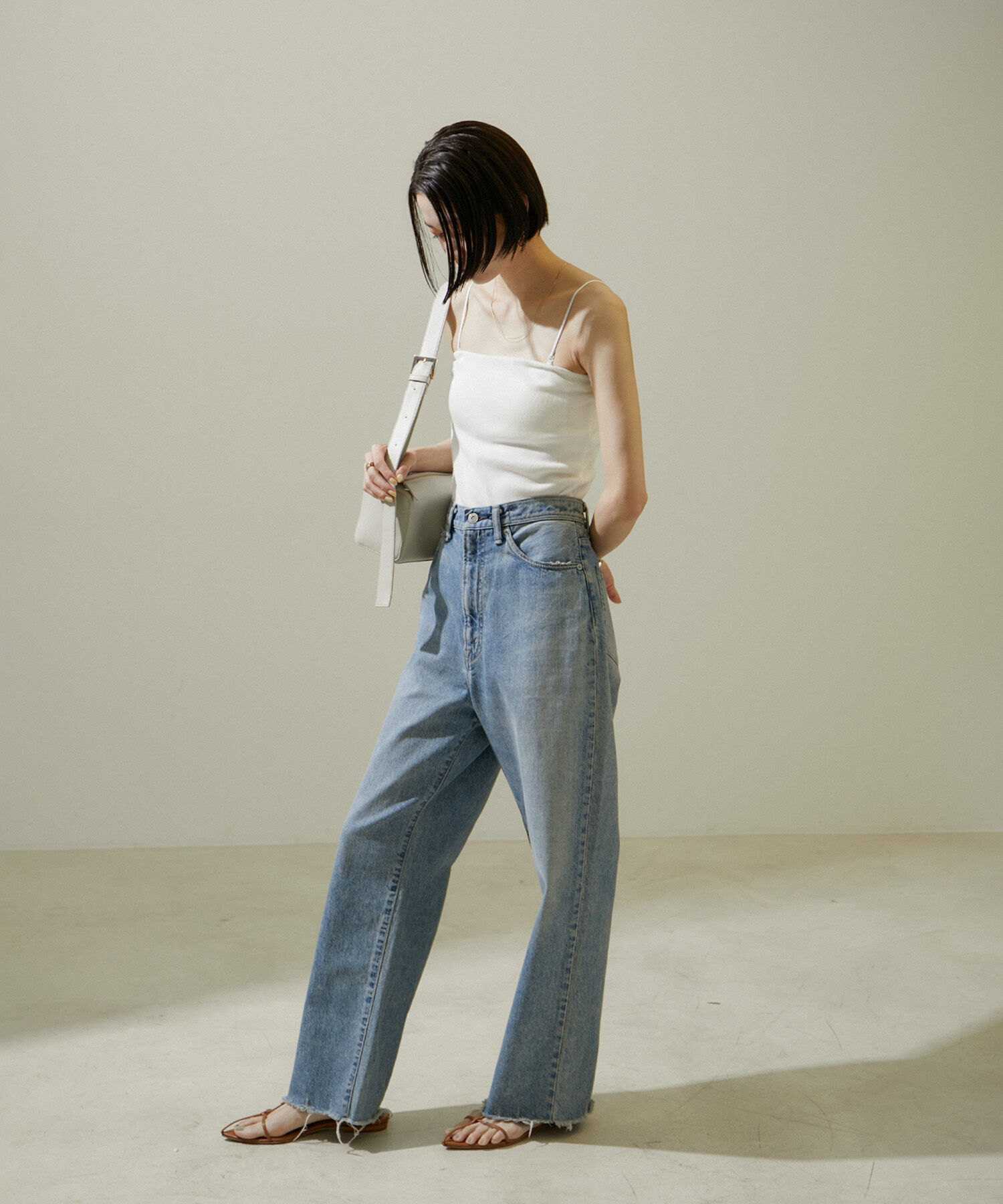 SALON adam et rope'「【追加】コットンリブカップ付きベアキャミ2」|チューブトップ|