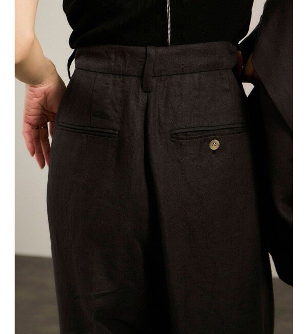 SALON adam et rope'「リネンツイルタックパンツ」|スラックス|