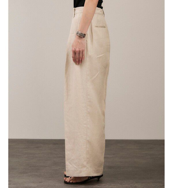 SALON adam et rope'「リネンツイルタックパンツ」|スラックス|