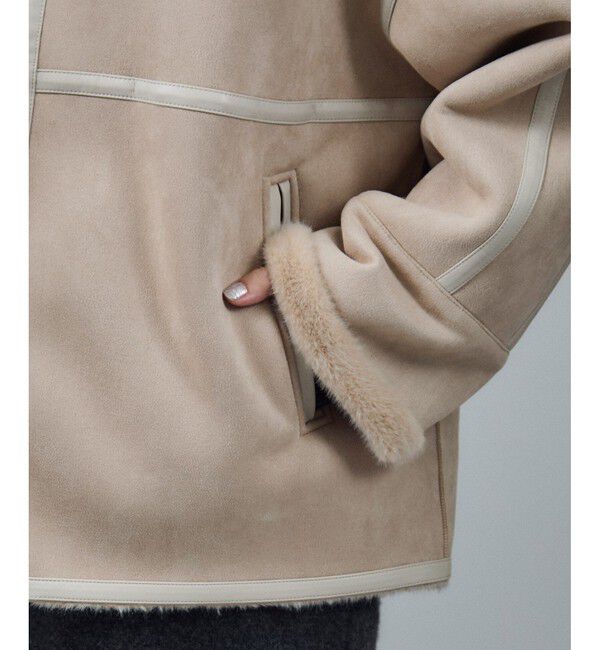 SALON adam et rope'「【WEB限定】フェイクムートンショートコート」|その他|