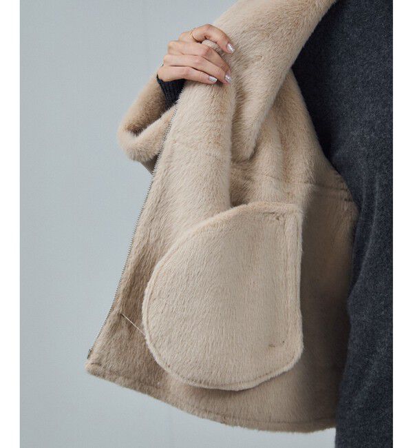 SALON adam et rope'「【WEB限定】フェイクムートンショートコート」|その他|