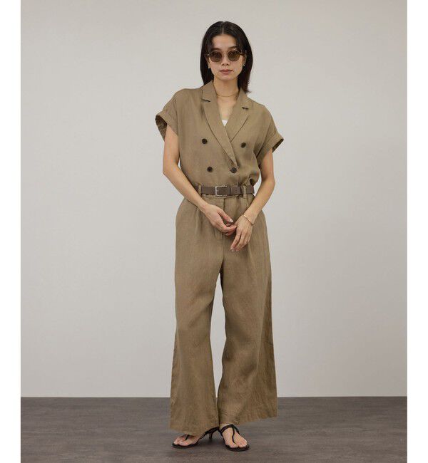 SALON adam et rope'「【WEB限定】ヨーロピアンリネンテーラードオールインワン」|オールインワン|