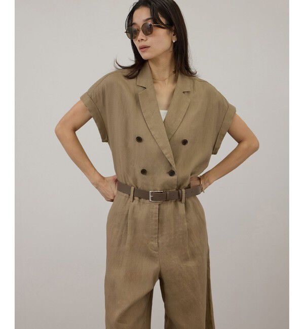 SALON adam et rope'「【WEB限定】ヨーロピアンリネンテーラードオールインワン」|オールインワン|