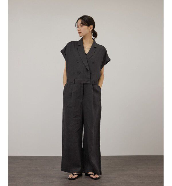 SALON adam et rope'「【WEB限定】ヨーロピアンリネンテーラードオールインワン」|オールインワン|