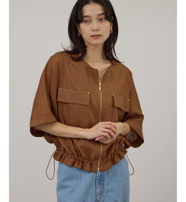 SALON adam et rope'「【WEB限定】ハーフスリーブドロストライトブルゾン」|ブルゾン・スタジャン|