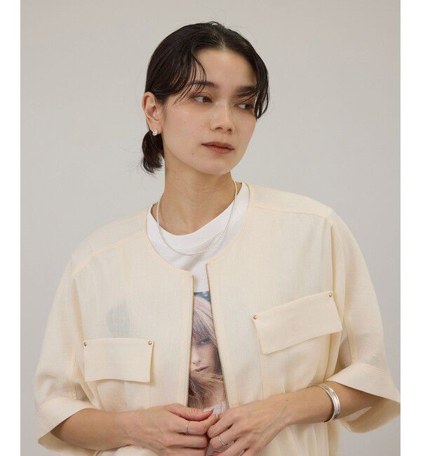 SALON adam et rope'「【WEB限定】ハーフスリーブドロストライトブルゾン」|ブルゾン・スタジャン|