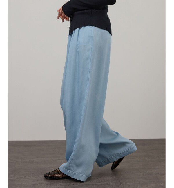 SALON adam et rope'「デニムライクタックフォルムワイドパンツ / セットアップ対応」|チノ|