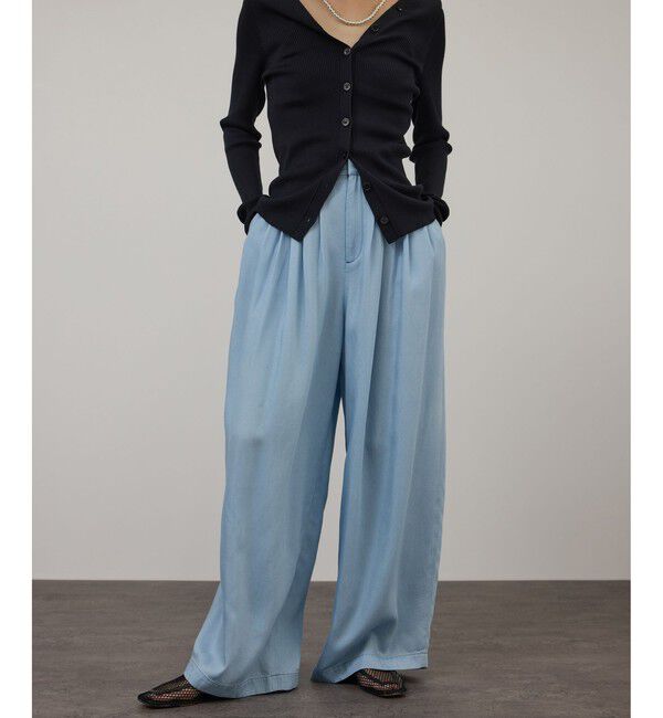 SALON adam et rope'「デニムライクタックフォルムワイドパンツ / セットアップ対応」|チノ|