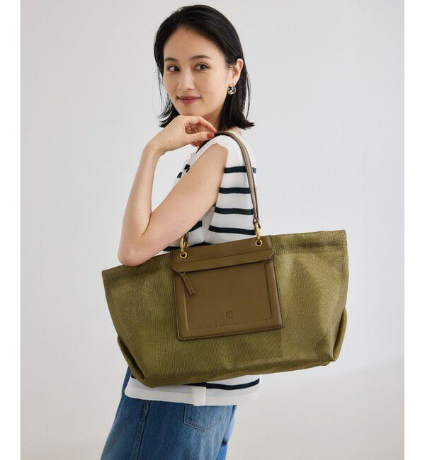 ROPE「【A4対応】チュールメッシュダブルハンドルトートバッグ」|トートバッグ|