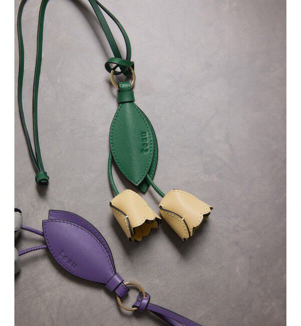 ROPE「【teau・牛革】panier tulip ring charm（キー/バッグチャーム・ネックレス）」|チャーム・キーホルダー|イエロー(80)