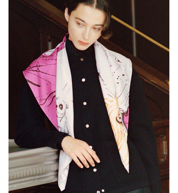 ROPE「ロートレックグラフィカル シルクスカーフ/Lサイズ」|バンダナ・スカーフ|