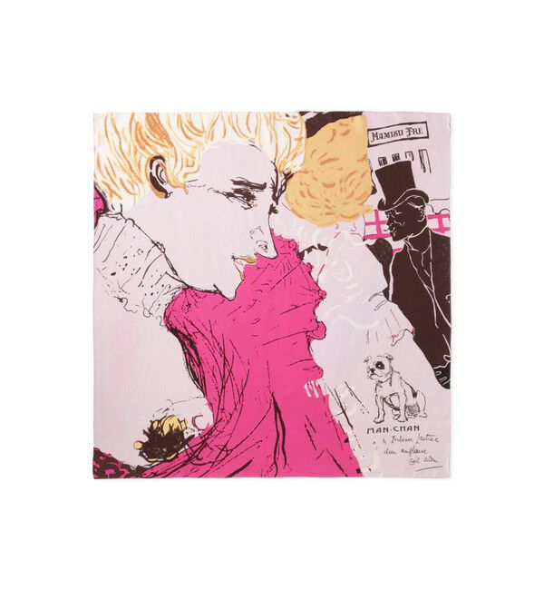 ROPE「ロートレックグラフィカル シルクスカーフ/Lサイズ」|バンダナ・スカーフ|