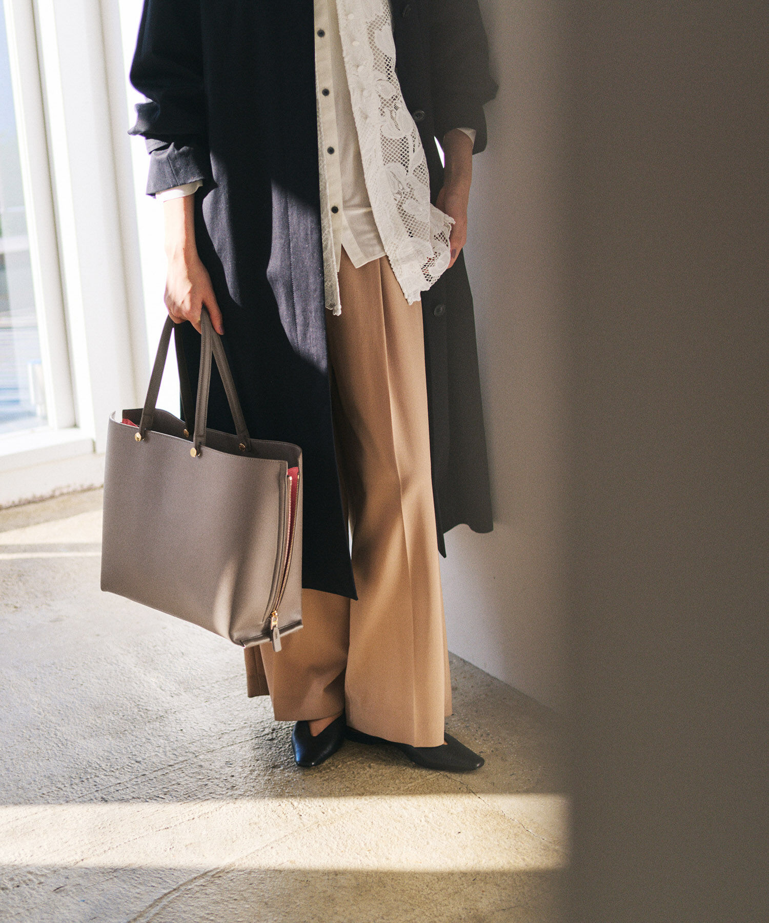 ROPE「【E'POR】Y BAG Wide/A4対応・通勤・26SS」|トートバッグ|ブラウン(20)